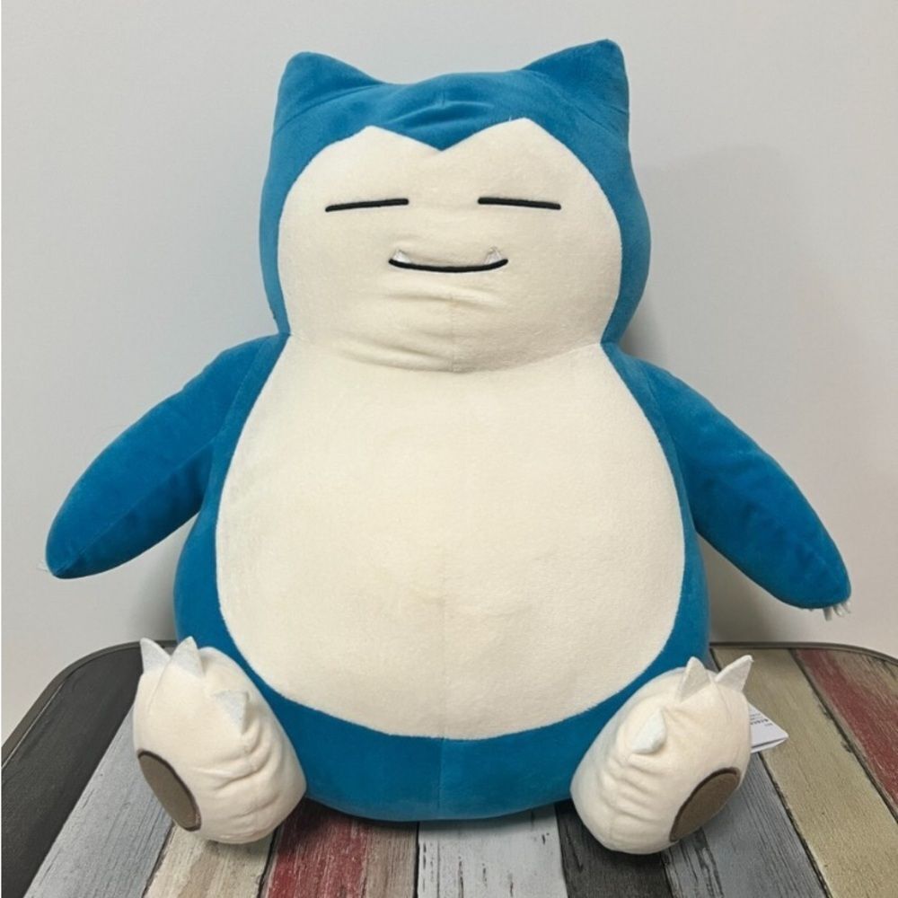 Pokemon Sleeping Snorlax Cute Blue and White Plush Toy